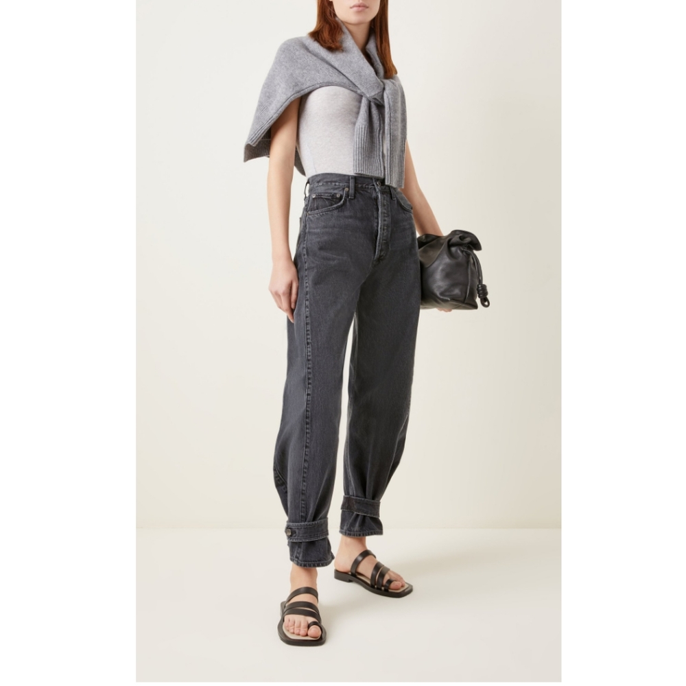 NWT Agolde Cleo Pieced Rigid Relaxed Tapered Wide Leg Jeans